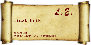 Liszt Erik névjegykártya